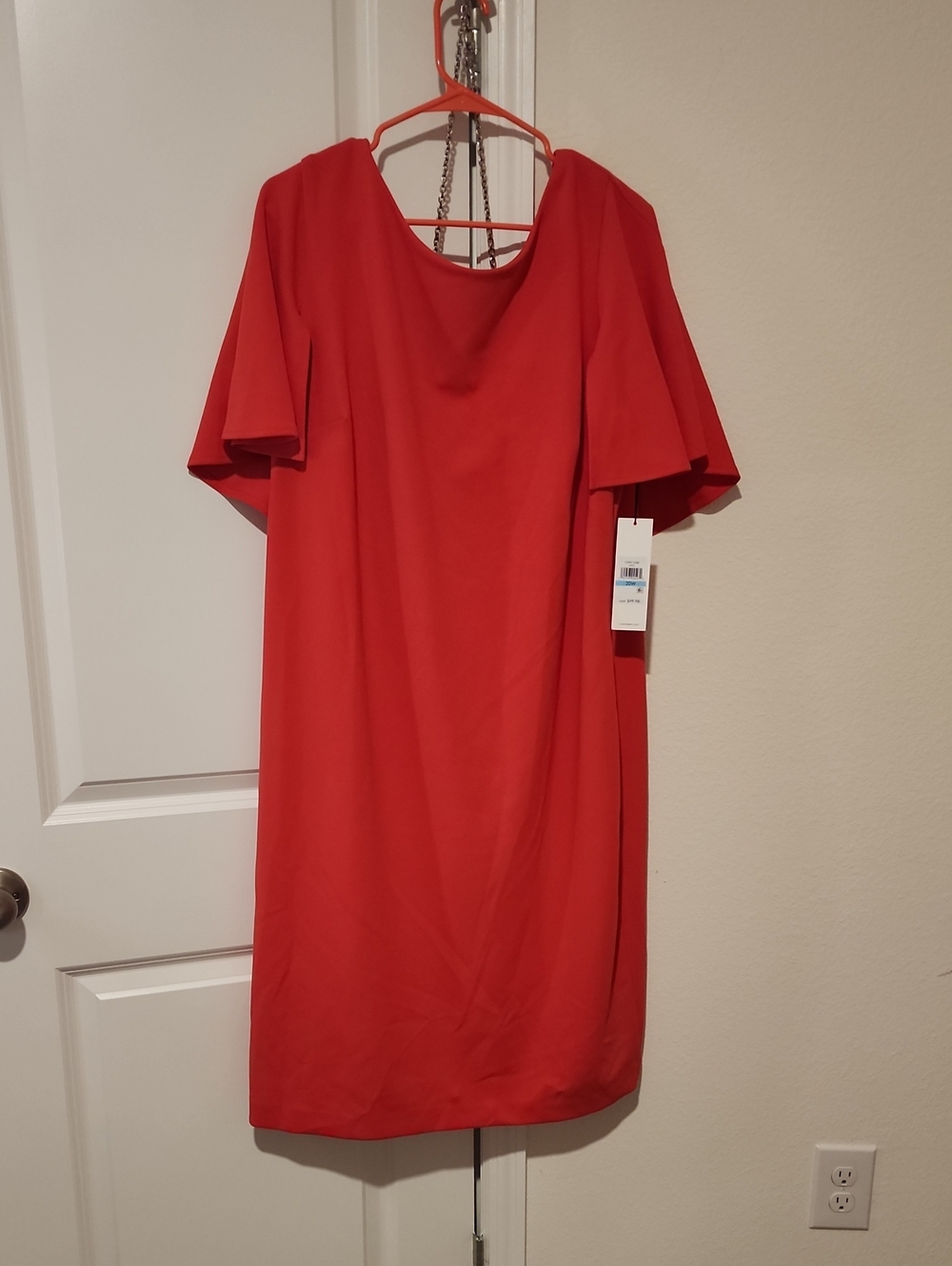 Calvin Klein Red Midi Shift Dress